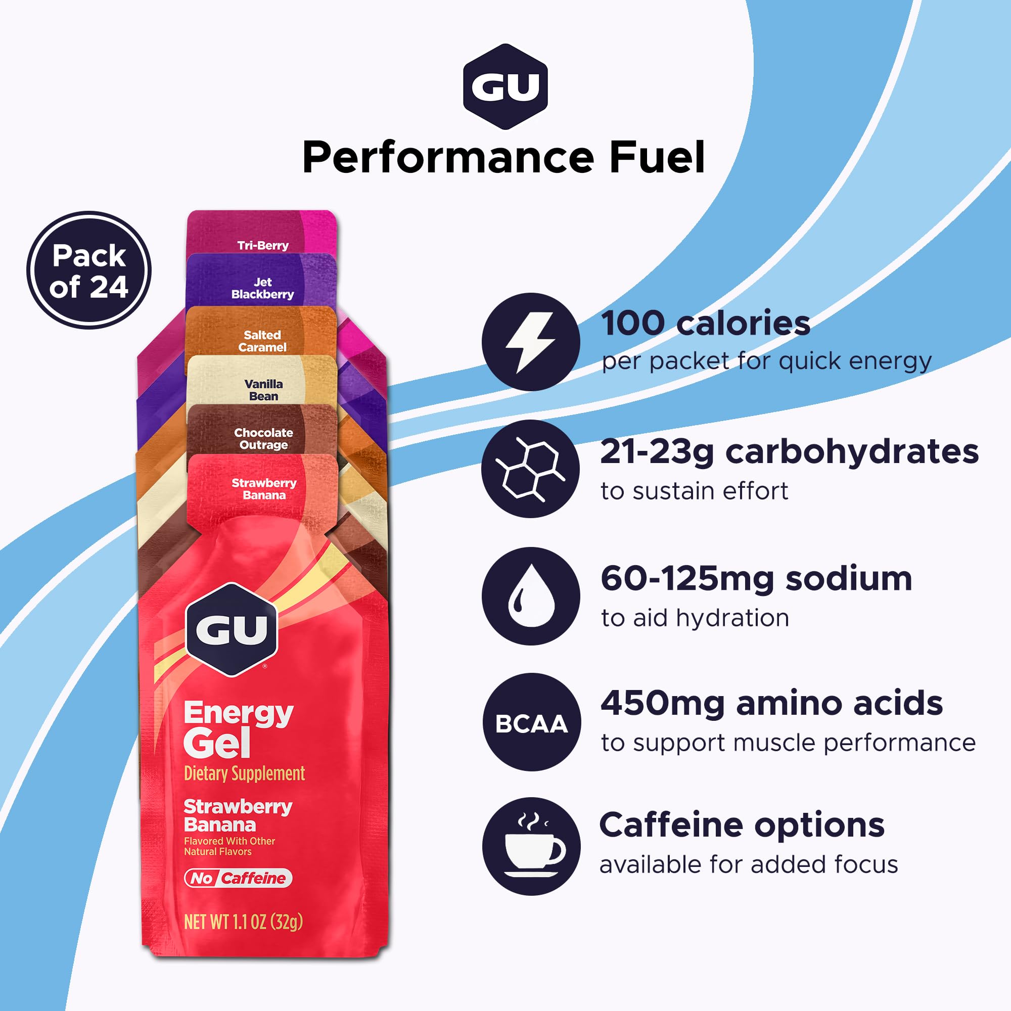 Amazon.com: GU Energy, Original Energy Gels, Assorted Flavors - 24